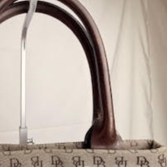 Dooney & Bourke Logo Canvas Satchel Brown Monogram, Leather Handles with Tassel - Picture 8 of 10